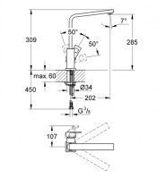 MONOMANDO COCINA EUROCUBE GROHE